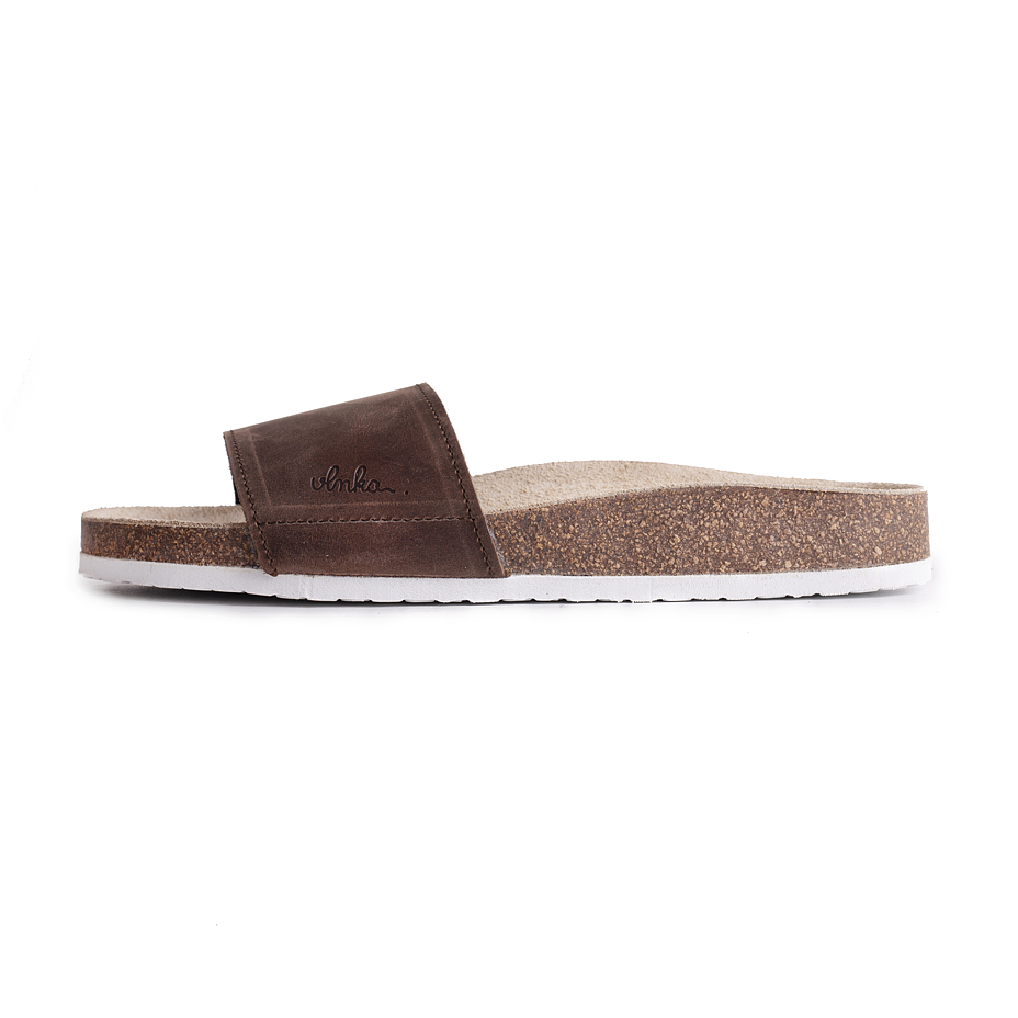 Men's Trepky Orthopaedic Cork Sliders Brown