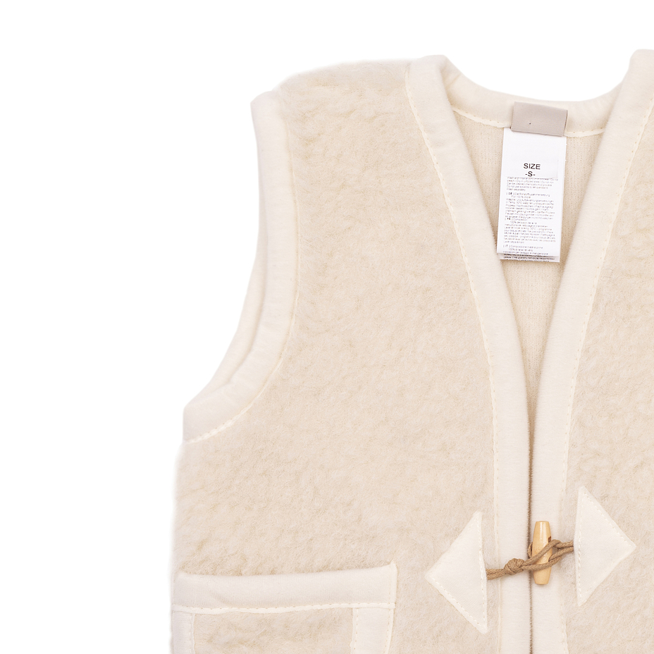 Kids’ Toggle Tie Wool Vest Natural