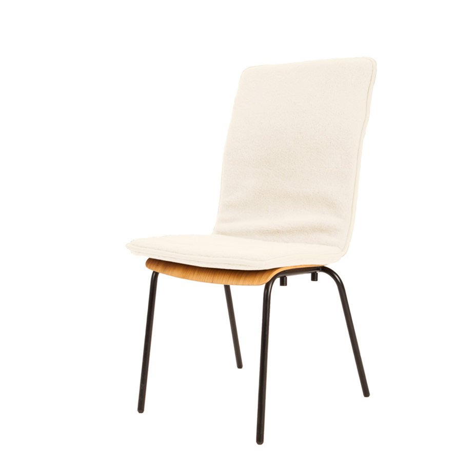 Wool Seat Pad with Back Natural