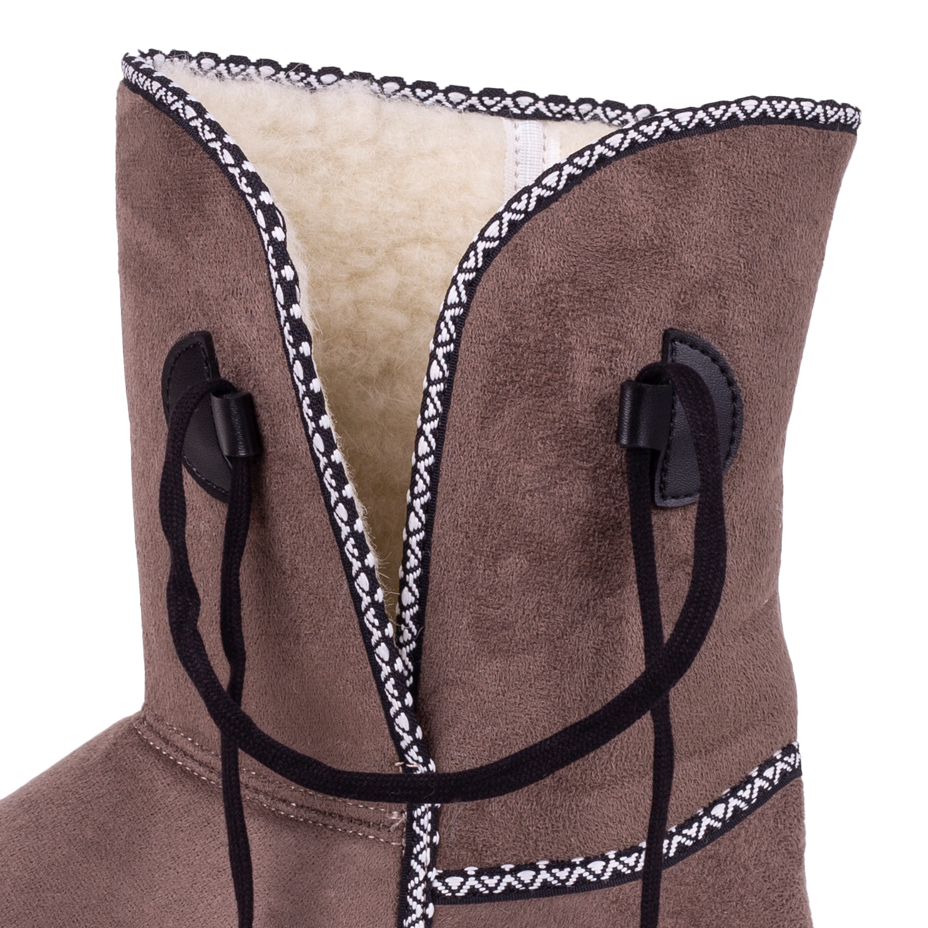 Women's Winter Boots with Wool Lining Dark Brown