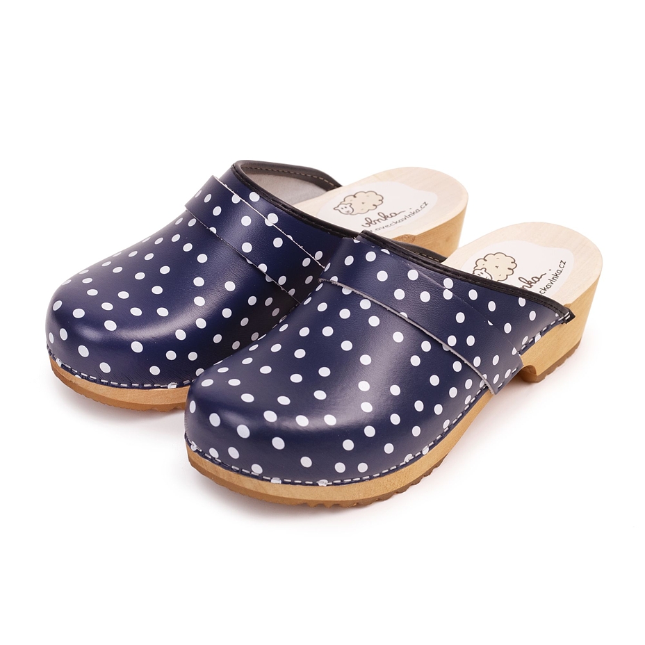 Women's Anatomic Clogs Blue Polka Dot