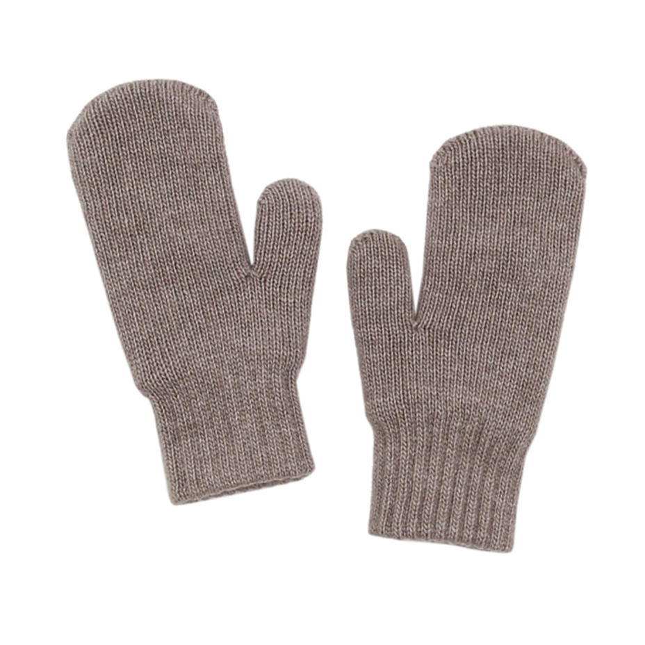 Kids’ Wool Mittens with Cashmere Brown