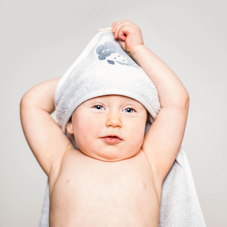 Hooded Baby Towel Grey