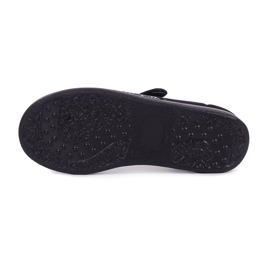 Women's ballerinas with strap Black Flower