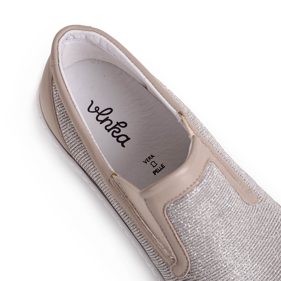 Women's leather ballerina Jolana Beige