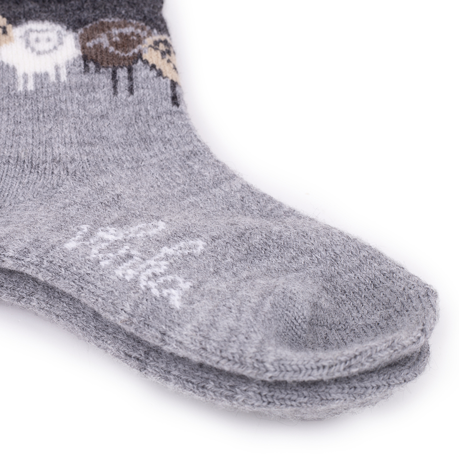 Kids’ Merino socks Lamb Friends Dark Grey
