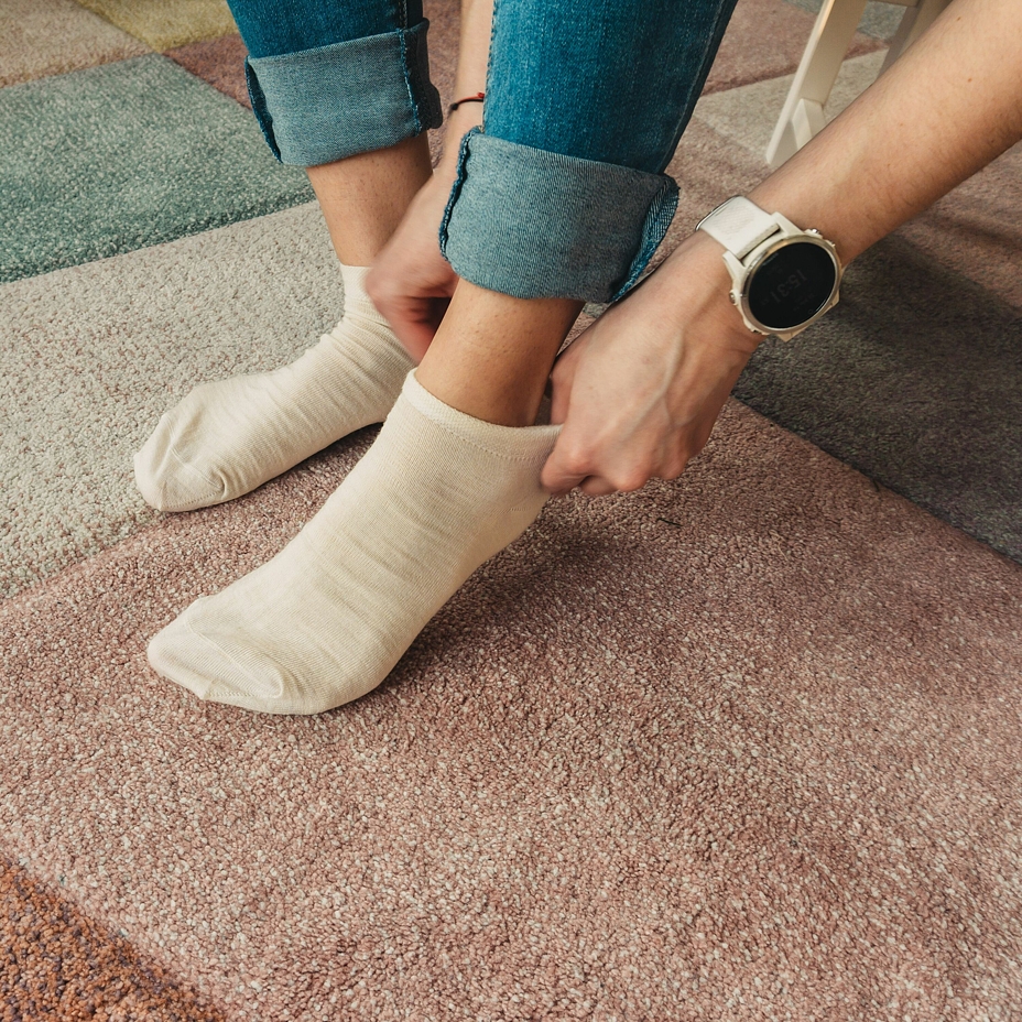 2 pairs of summer ankle socks Merino white