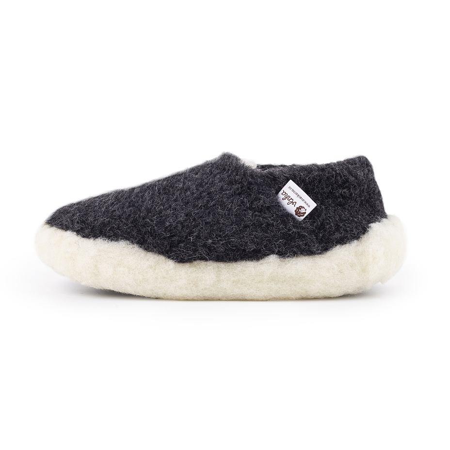 Wool ankle slipper boots Black