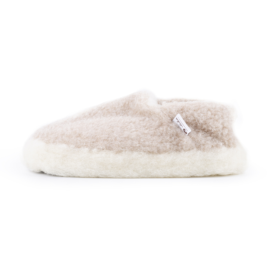 Wool ankle slipper boots Beige