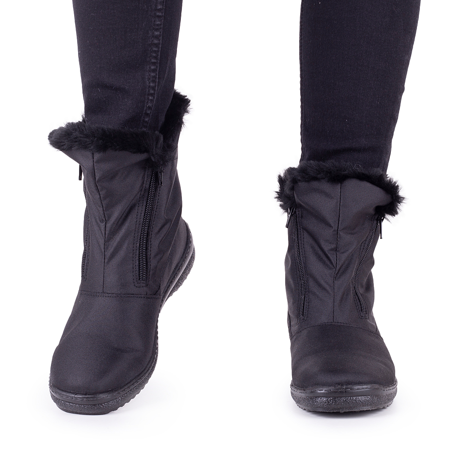 Women's Zippered Snow Boots Black