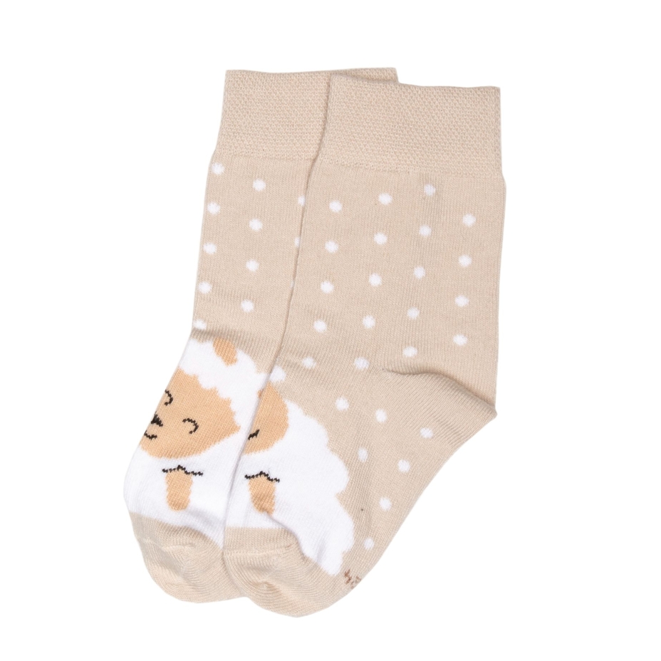 Vlnka Kids’ Cotton Socks Sheep Beige