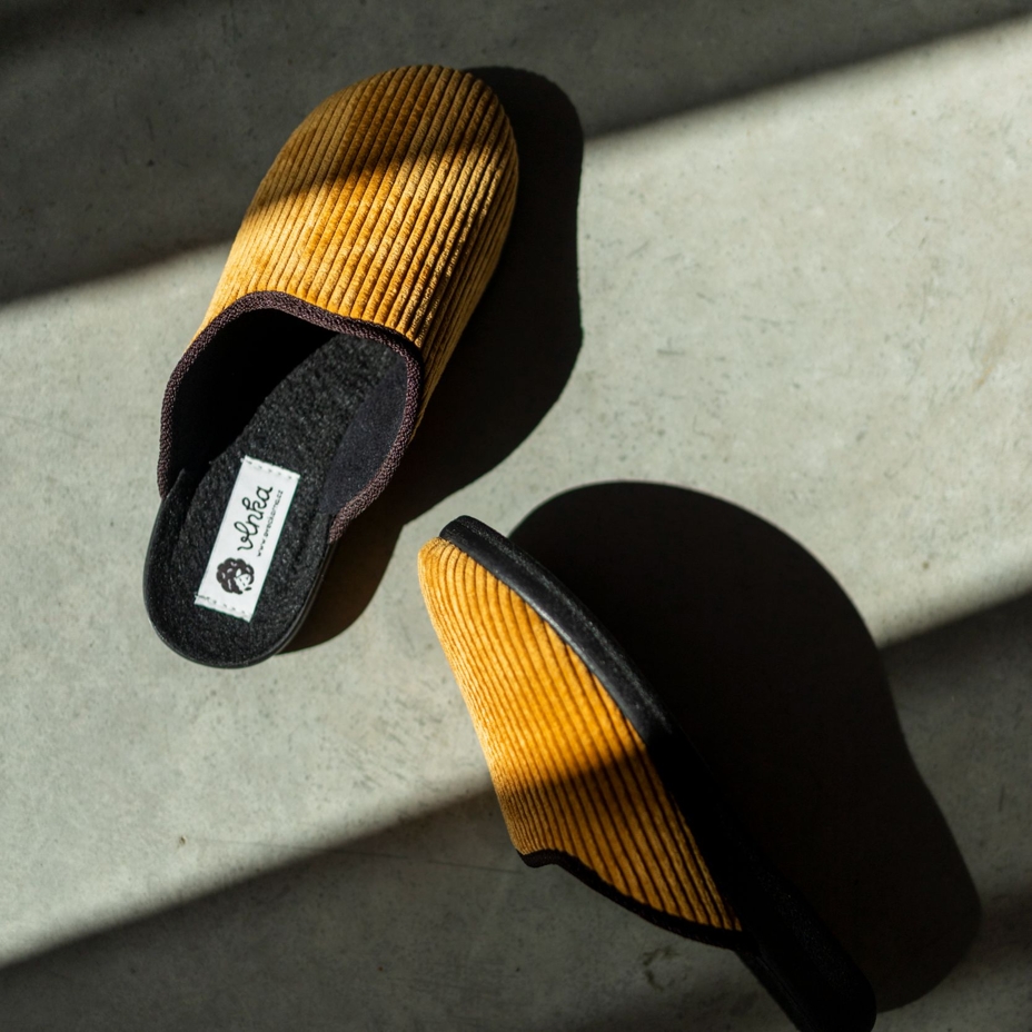 Women's Corduroy Slippers Yellow