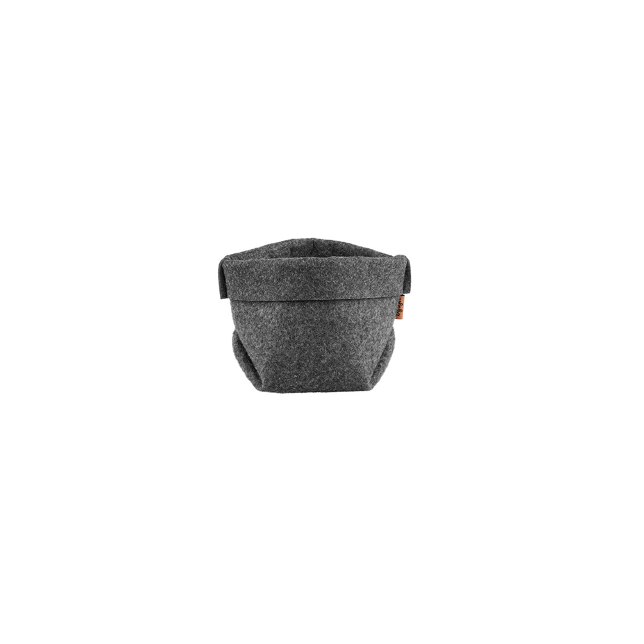 Felt Storage Basket Round Black