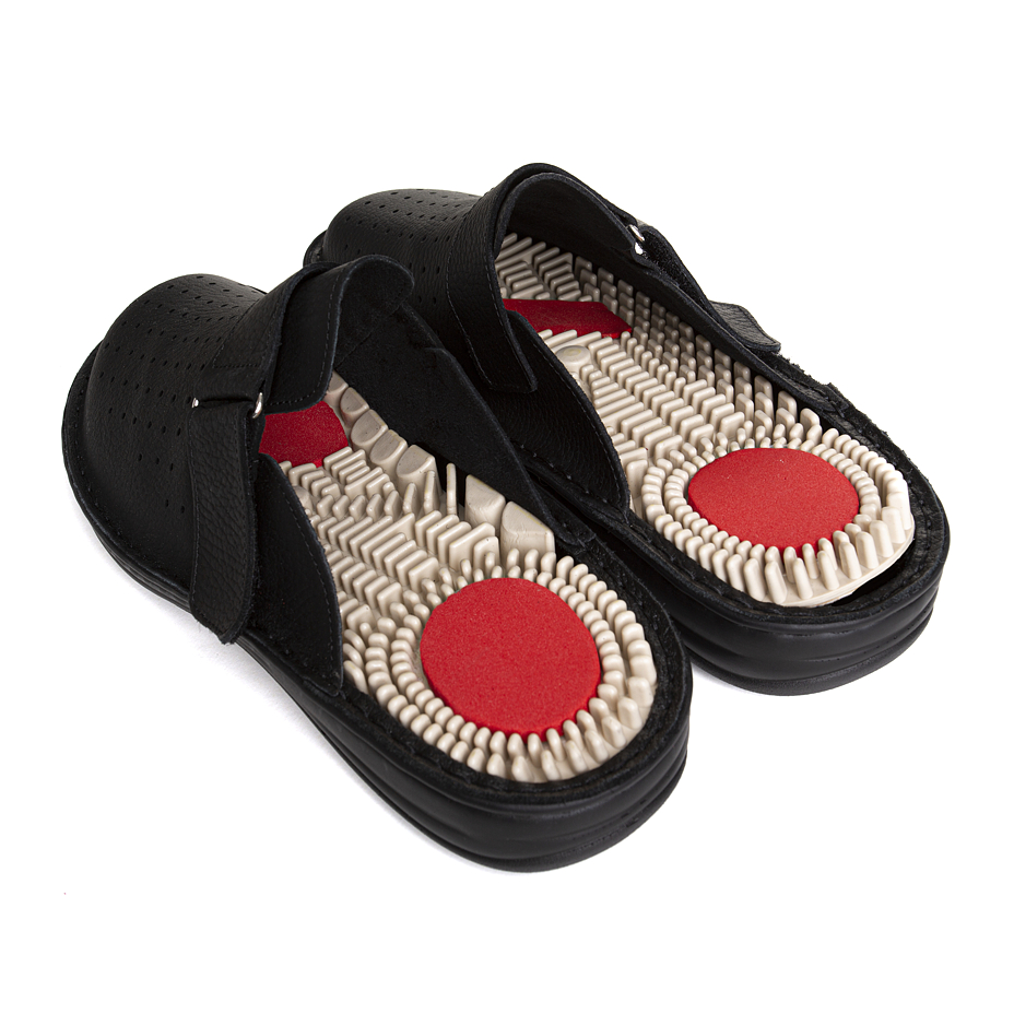 Men’s “Milan” Leather Massage Slip-on Shoes Black