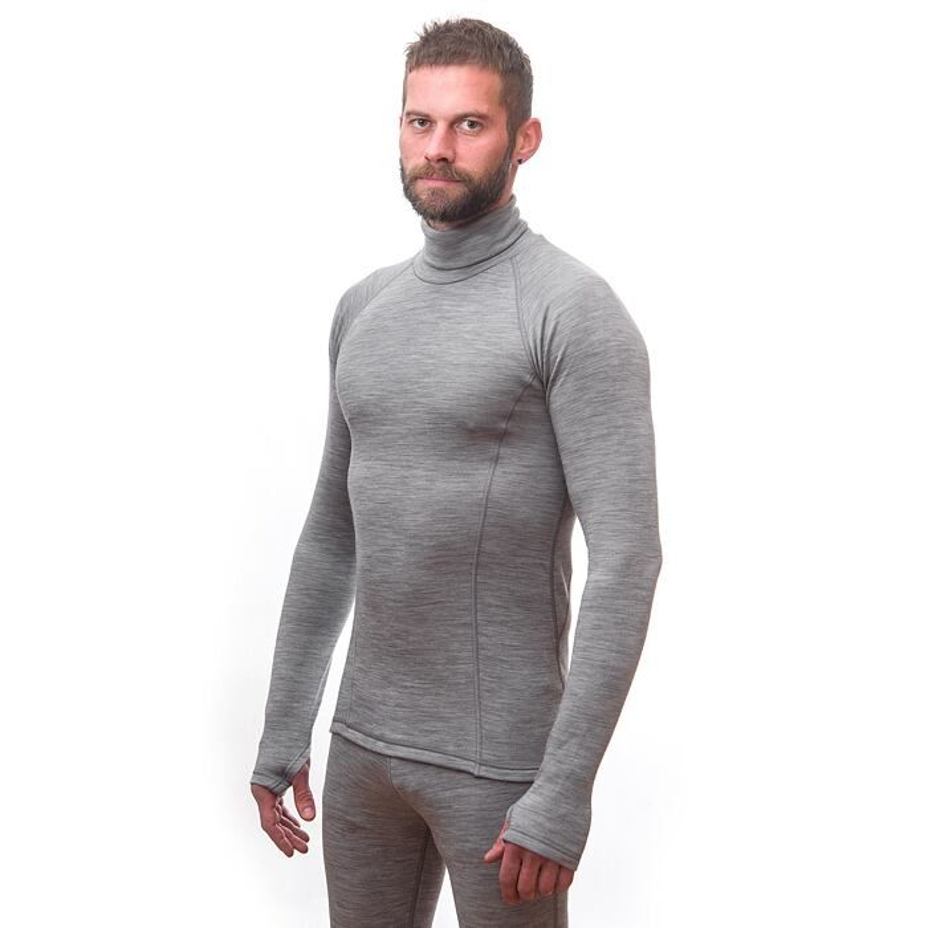Men’s Sensor Merino Bold Performance Roll Neck Top Cool Grey
