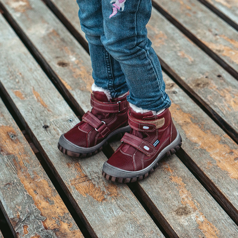Kids’ Bobo Winter Boots with Sheep Wool Red