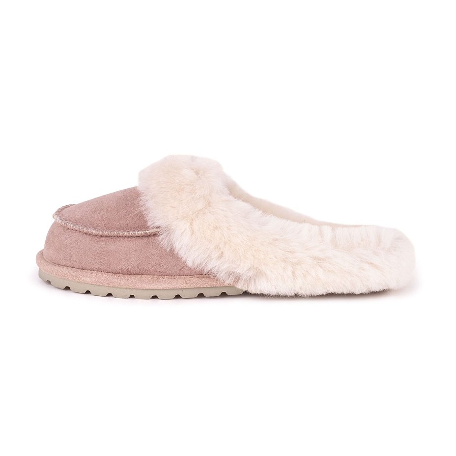 Women's Vanesa Leather Slippers with Wool Lining Beige