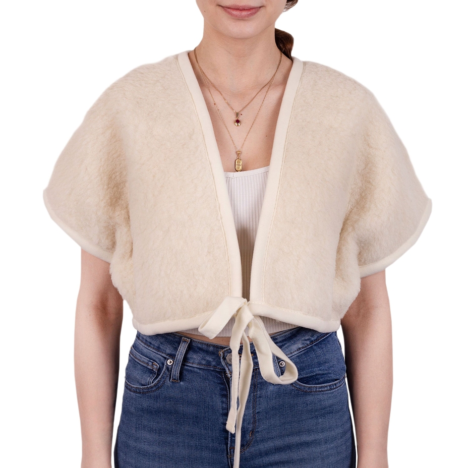 Merino wool shoulder warmer for both shoulders