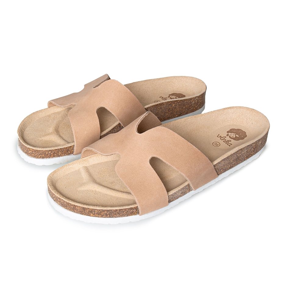 Women’s Zora Orthopaedic Cork Sliders Cream