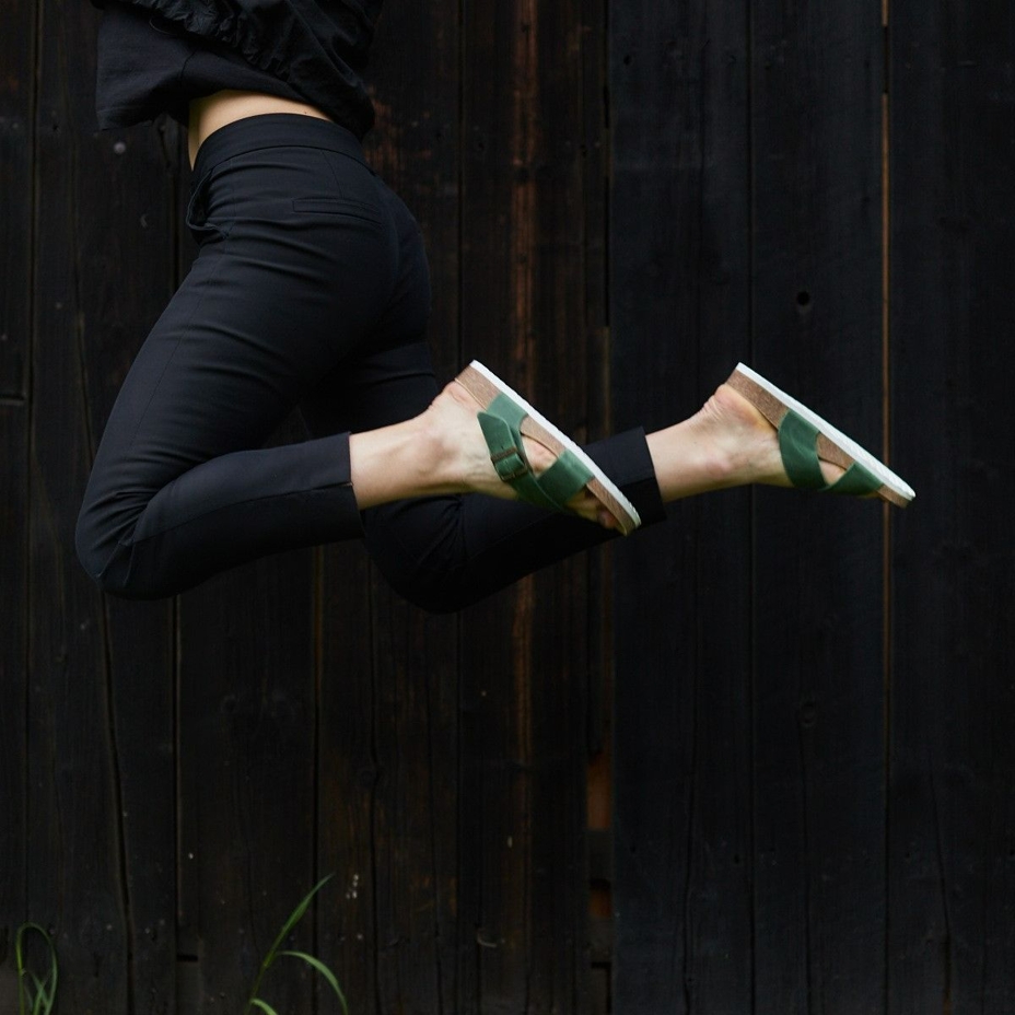 Women's anatomical cork slip-ons “Martina“ Green