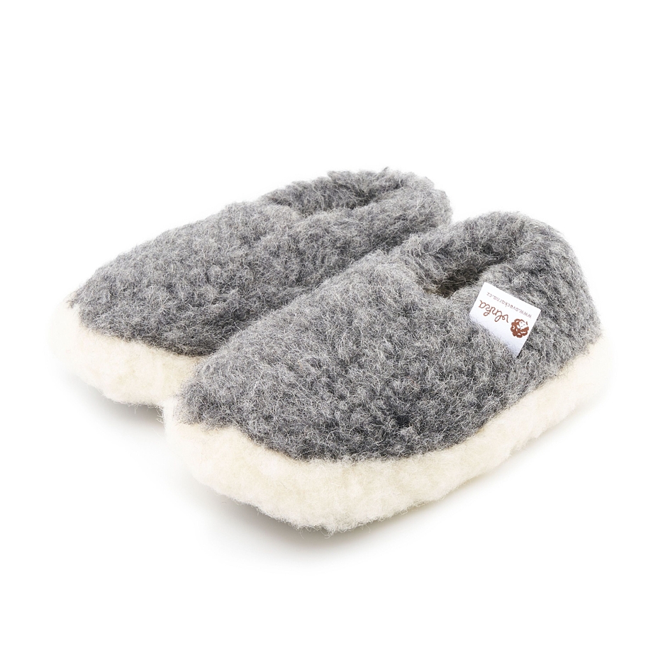 Kids’ Wool Ankle TV Slipper Boots Grey