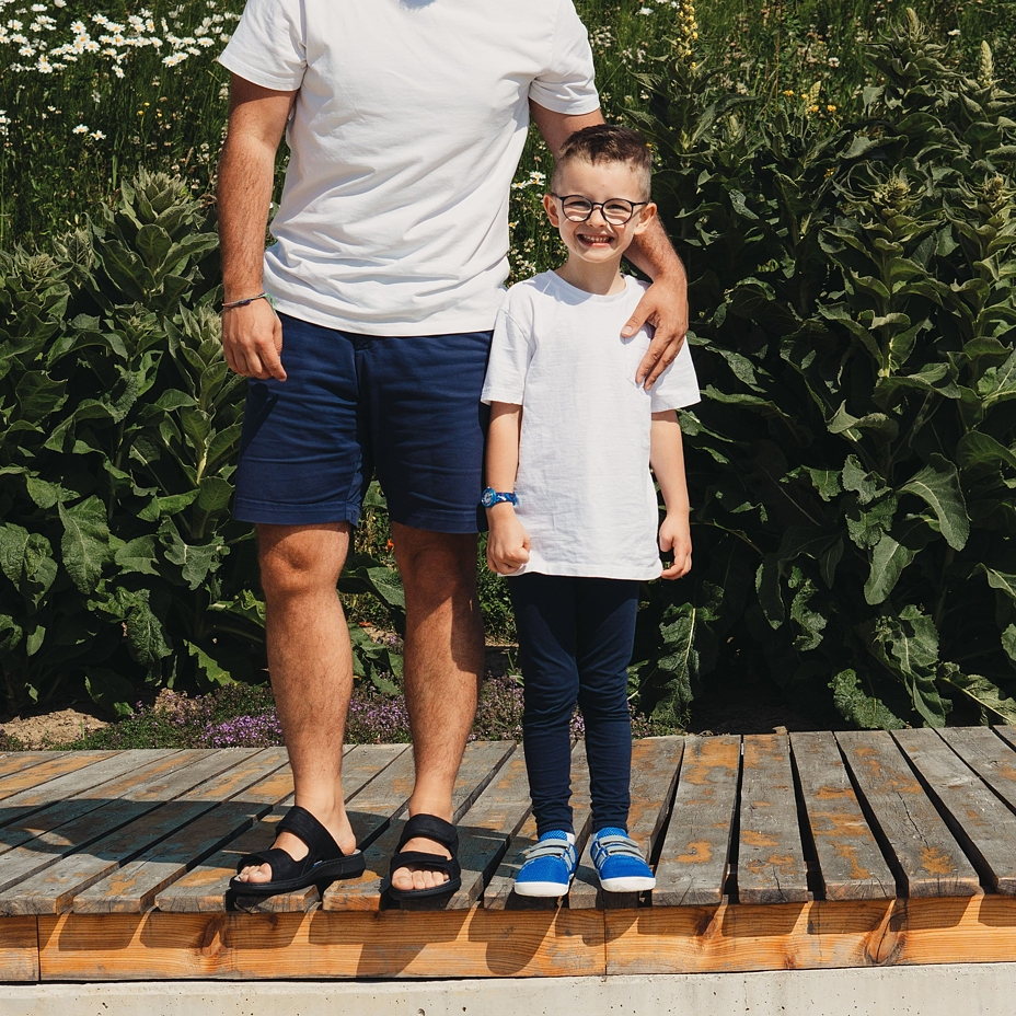 Kids’ barefoot breathable velcro sneakers Beda Blue