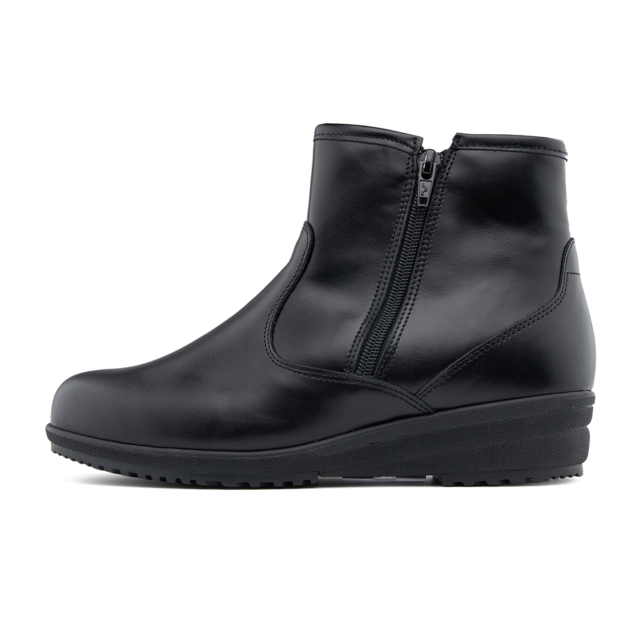 Women’s Klara Leather Ankle Boots with Wool Lining Black