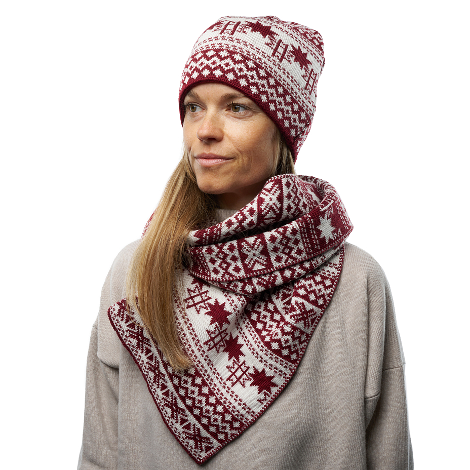 Vlnka Wool Scarf in Nordic Design B08 Red