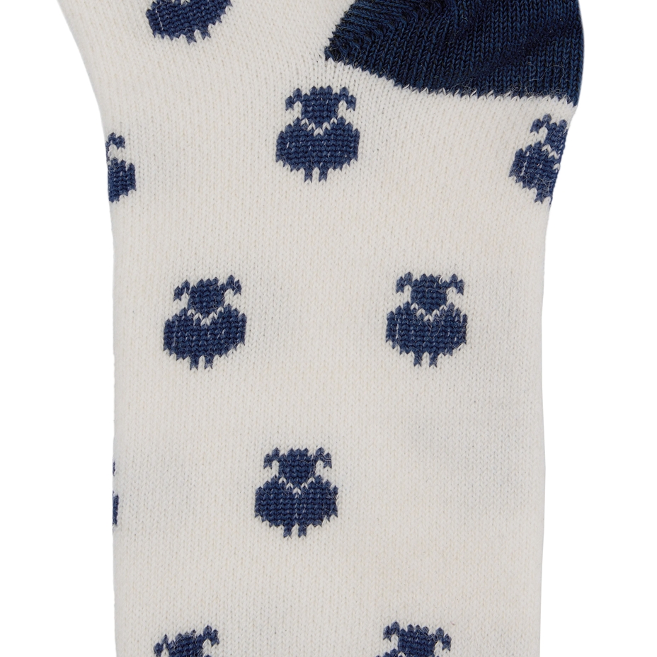 Kids’ Merino Summer Ankle Socks Blue Sheep