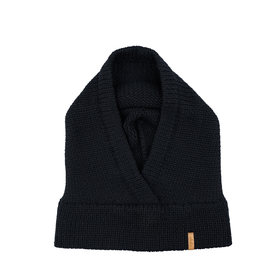 Vlnka Wool Knitted Hood Black