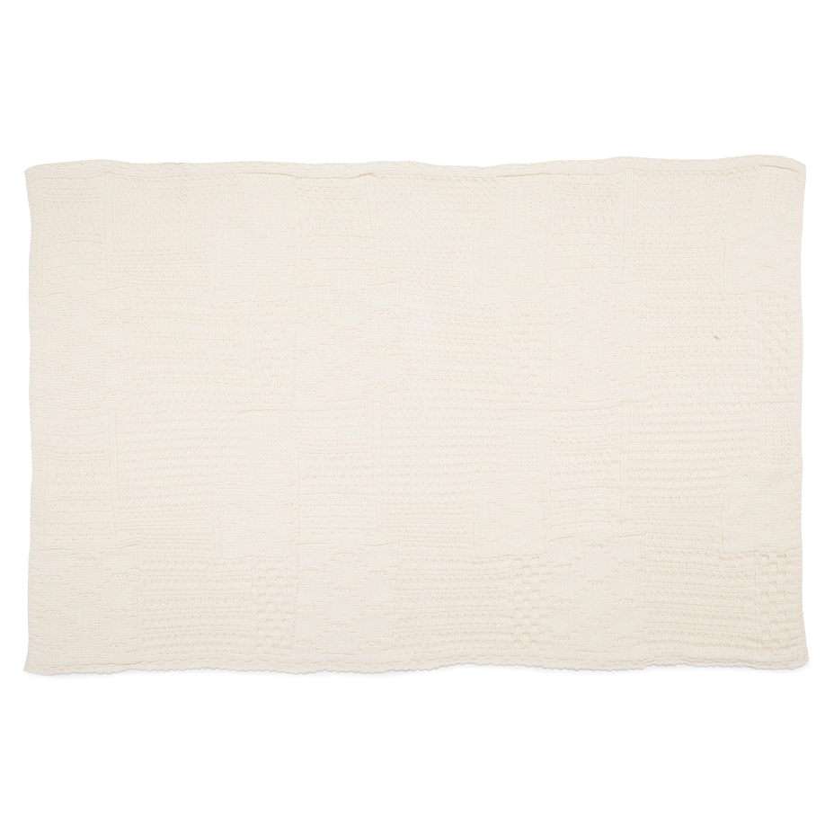 Merino wool knitted blanket natural