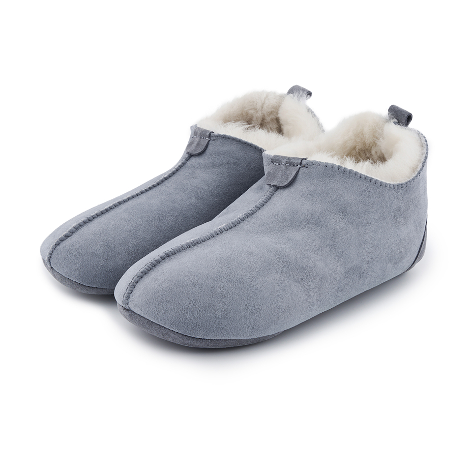 Women’s Andy Leather Slippers with Wool Lining Blue
