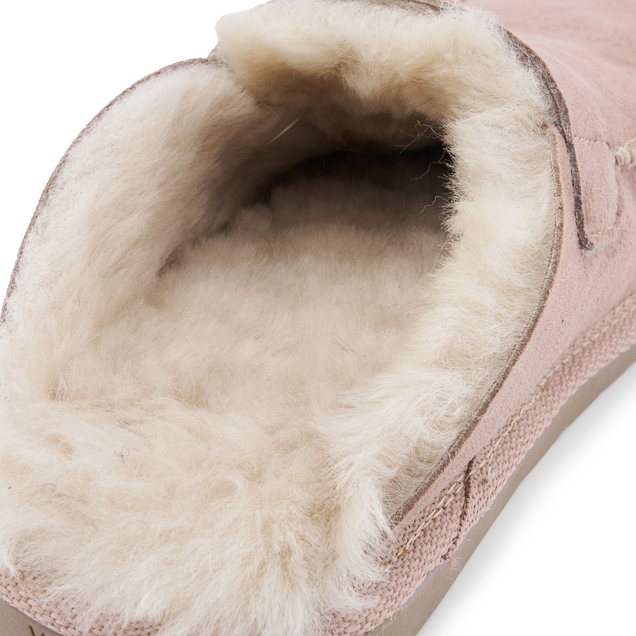 Women’s Erika Leather Slippers with Wool Lining Beige