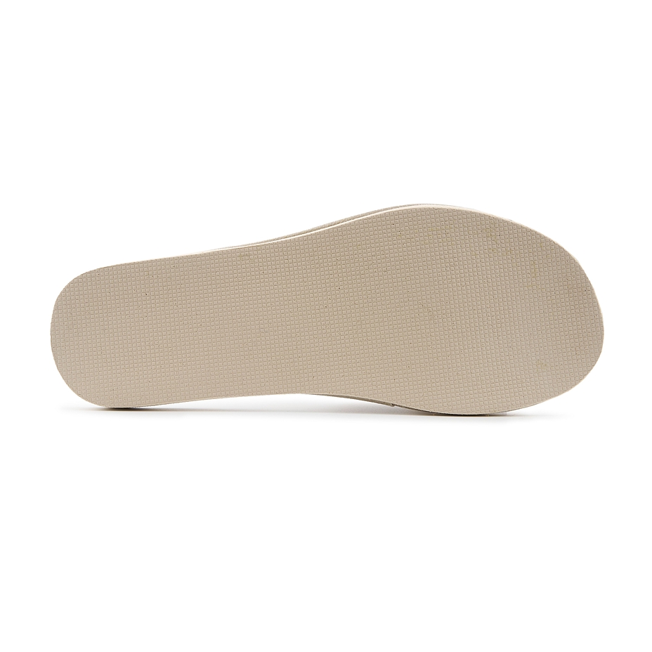 Women’s Summer Leather Open-Toe Slippers Beige