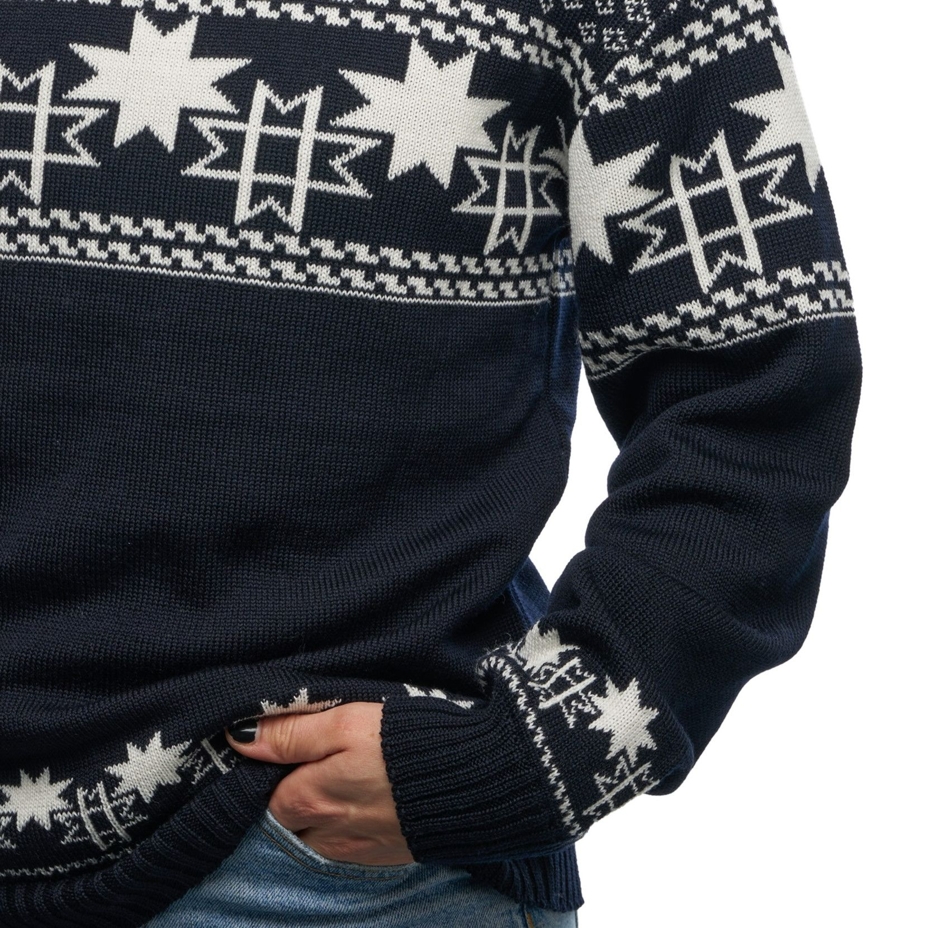 Vlnka Wool Sweater in Nordic Design S21 Blue