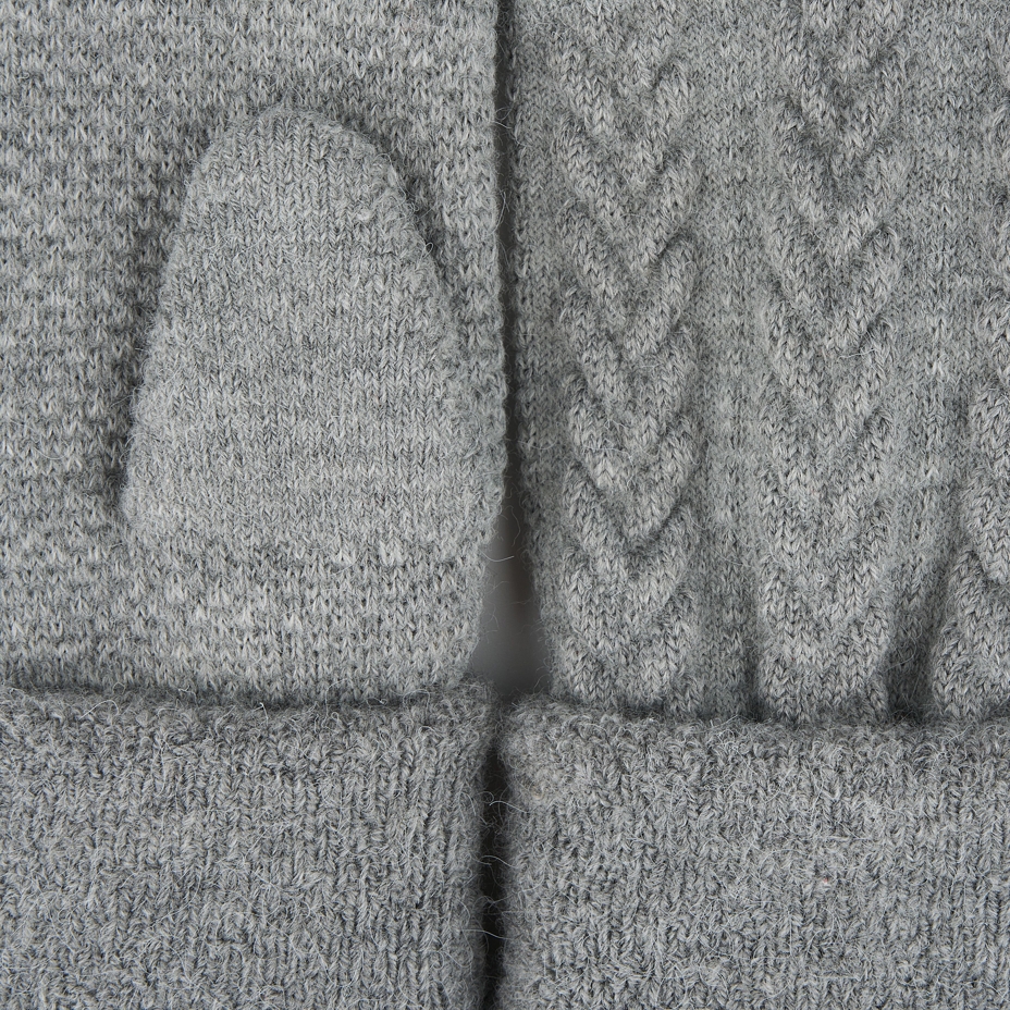 Traditional Wool Mittens Grey