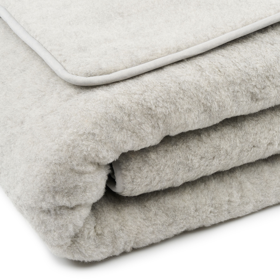 Double Layer Wool Blanket Light Grey