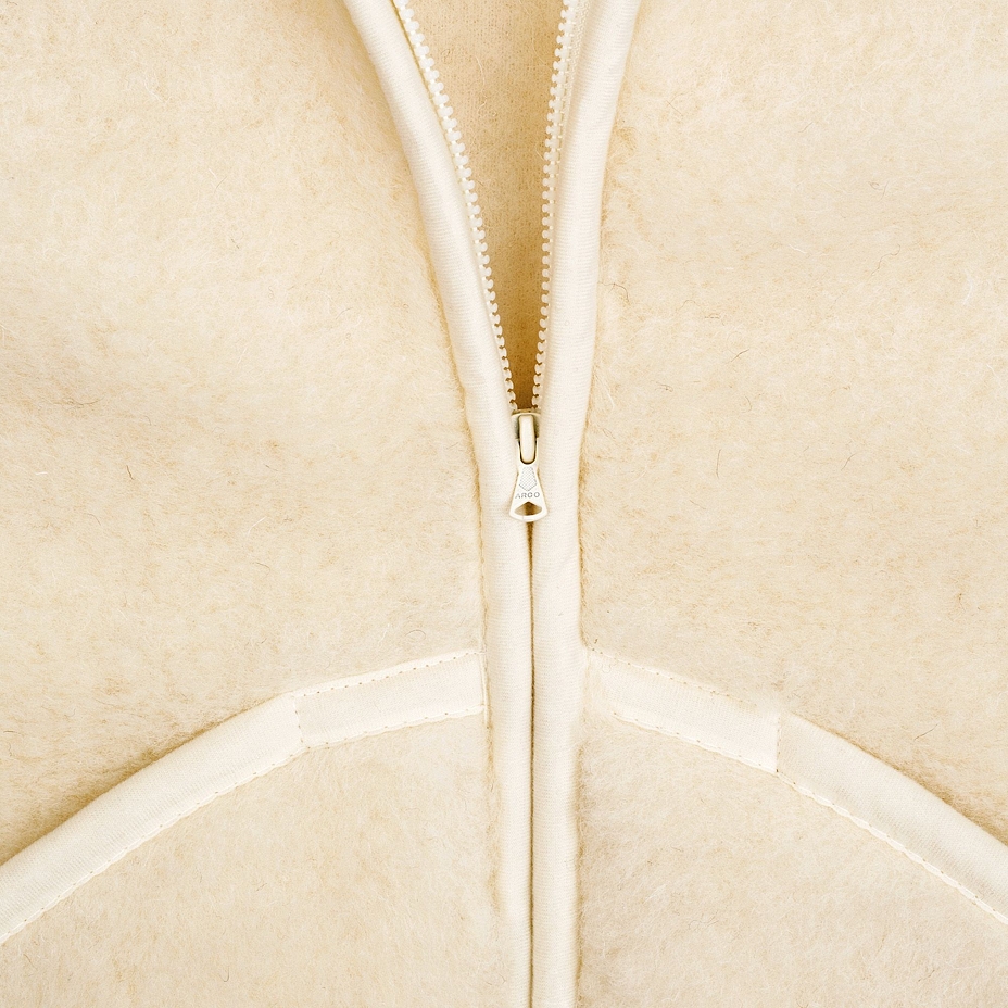 Hooded Wool Vest Natural