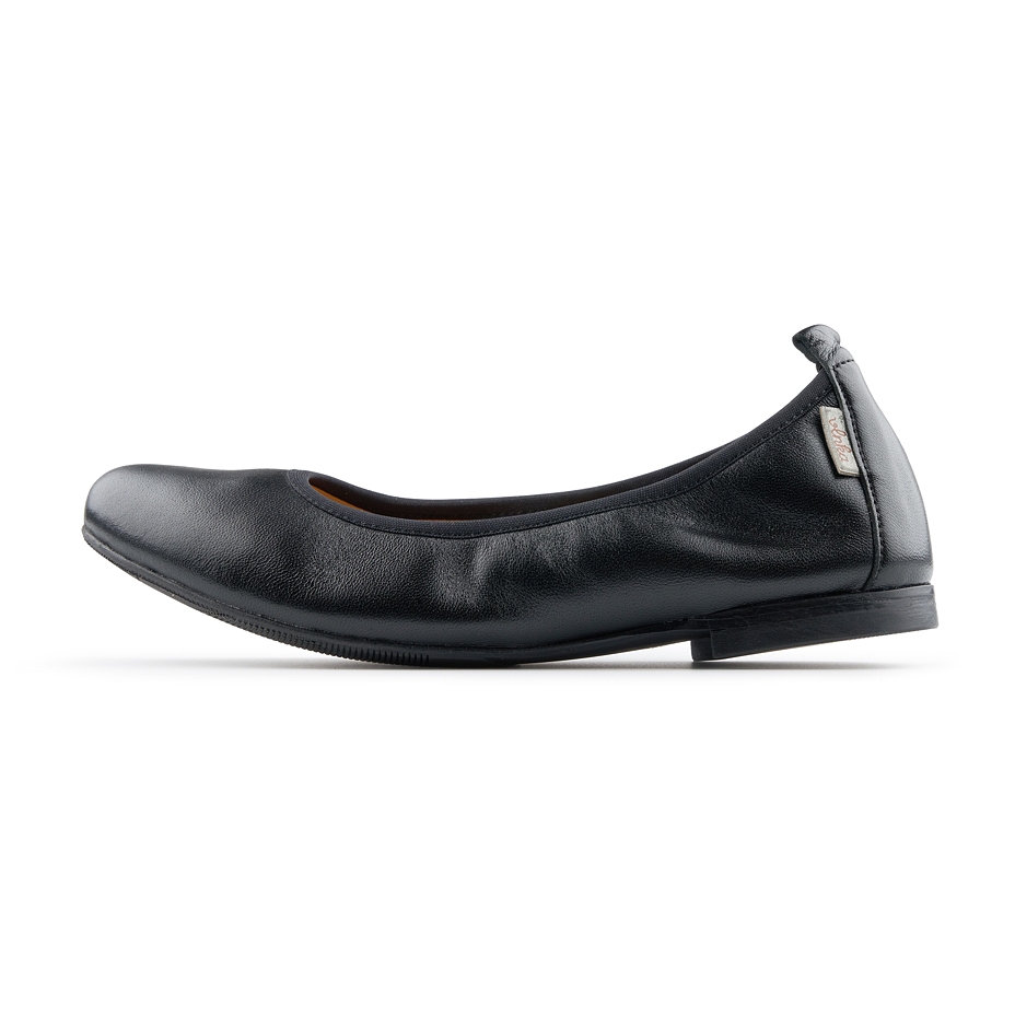 Women's orthopaedic leather ballerina flats Vanda black