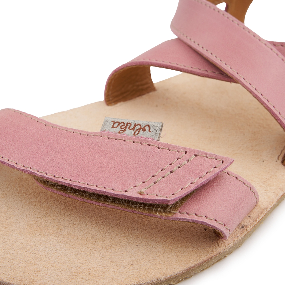 Women's barefoot leather sandals Johana pink