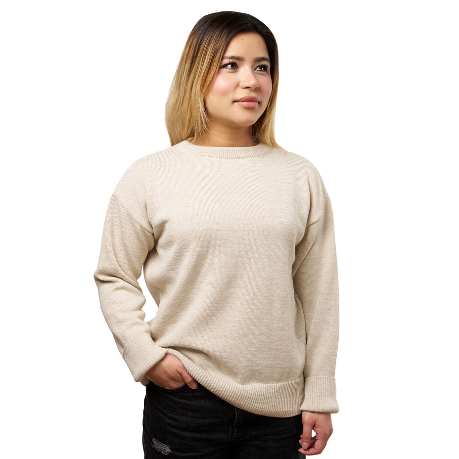 Women's thin wool sweater Vlnka natural