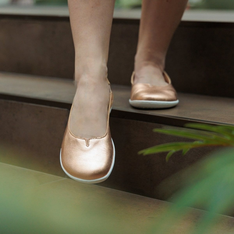 Bellissima Leather Barefoot Ballerina Pumps Pink