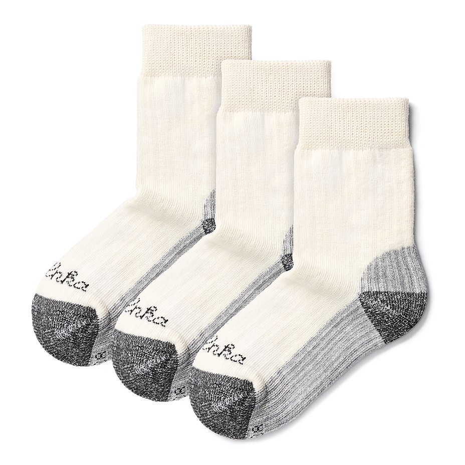 3 pairs Merino Loose Top Wool Socks Cream