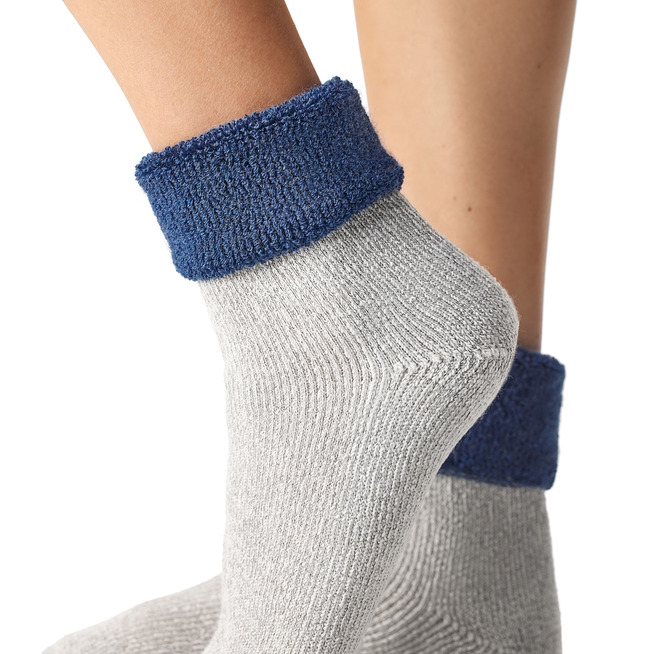 Merino Wool Terry Socks Blue