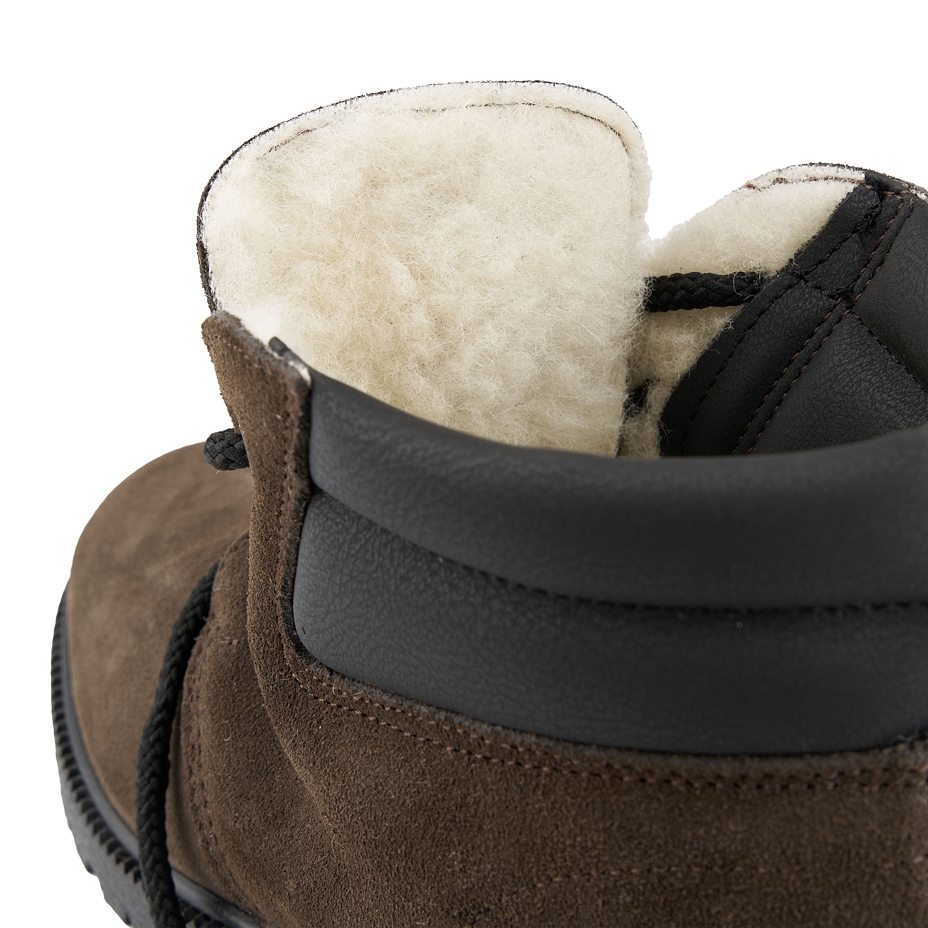 Women's Leather Winter Boots with Sheep Wool Astrid Brown