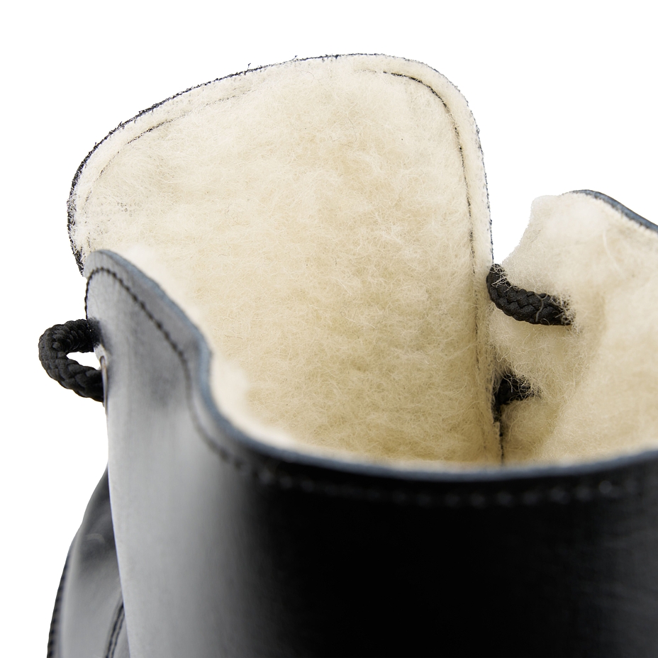 Women's Leather Winter Boots with Sheep Wool Amelie black