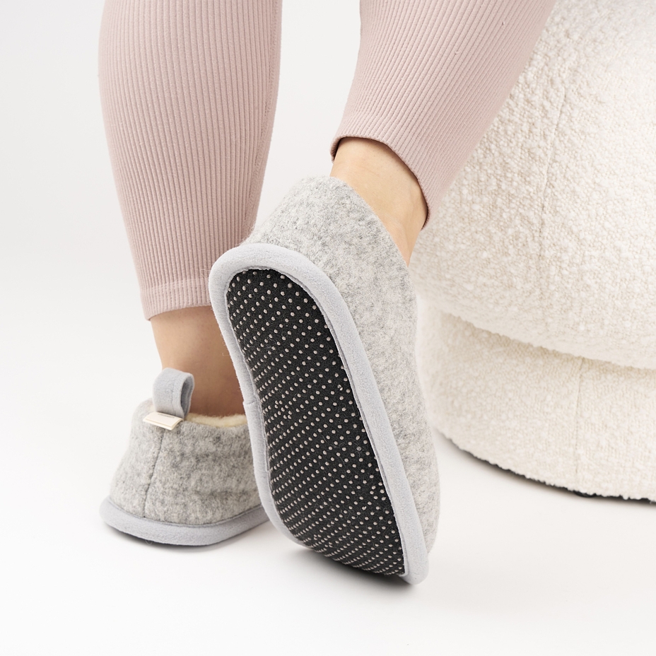 Woolen TV Ballerinas Gray