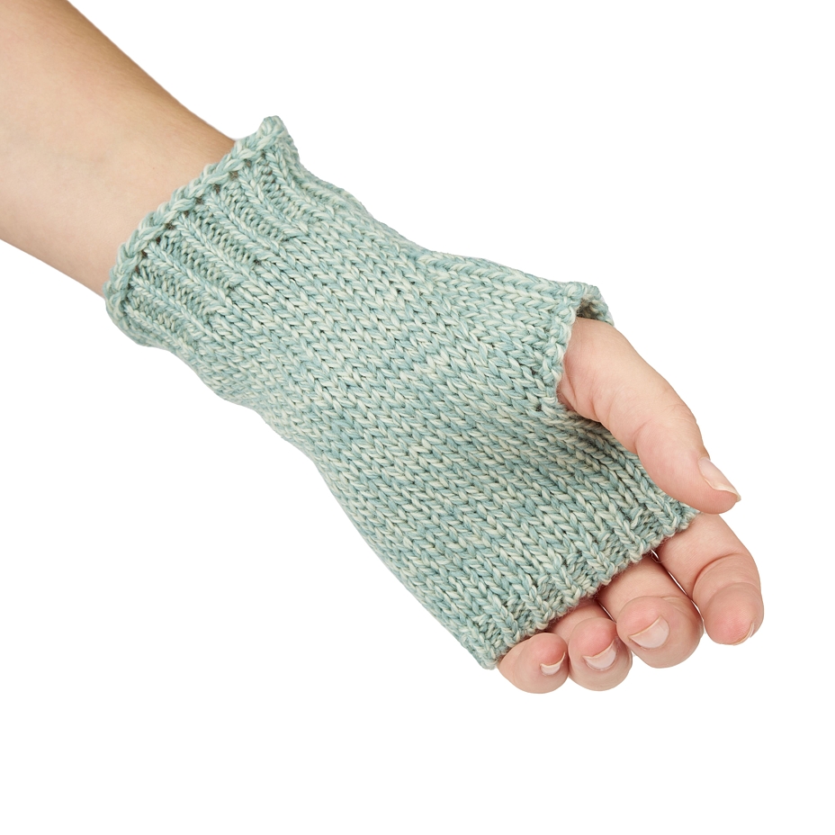 Wool Knitted Fingerless Gloves Supersoft Merino Turquoise