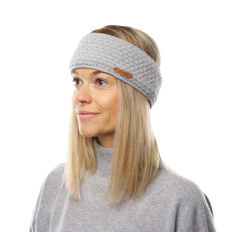 Woolen Headband Lined Moni Light Gray