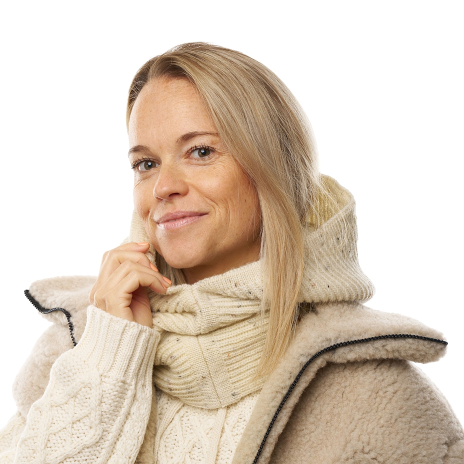 Merino Neck Warmer with Hood Natural